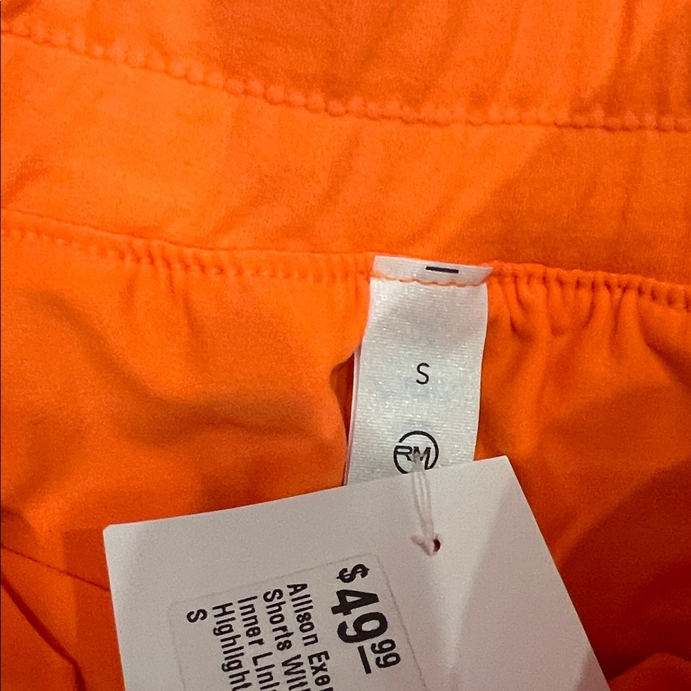 Women's Orange Athletic Shorts - Picture 2 of 3